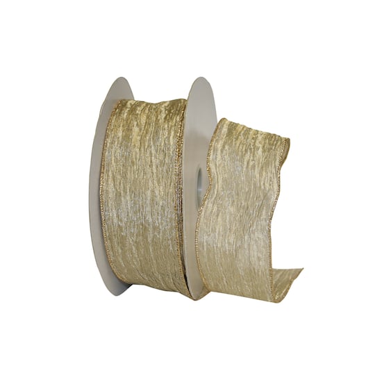 JAM Paper 2.5" x 50yd. Metallic Wired Crushed Mesh Ribbon